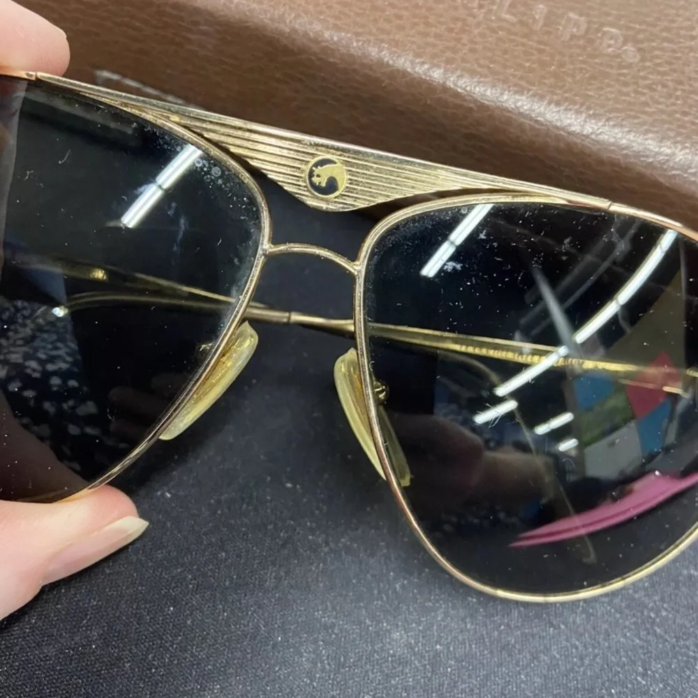 RARE Vintage Gargoyles 1980's Kittyhawk Gold Aviator Unisex Sunglasses